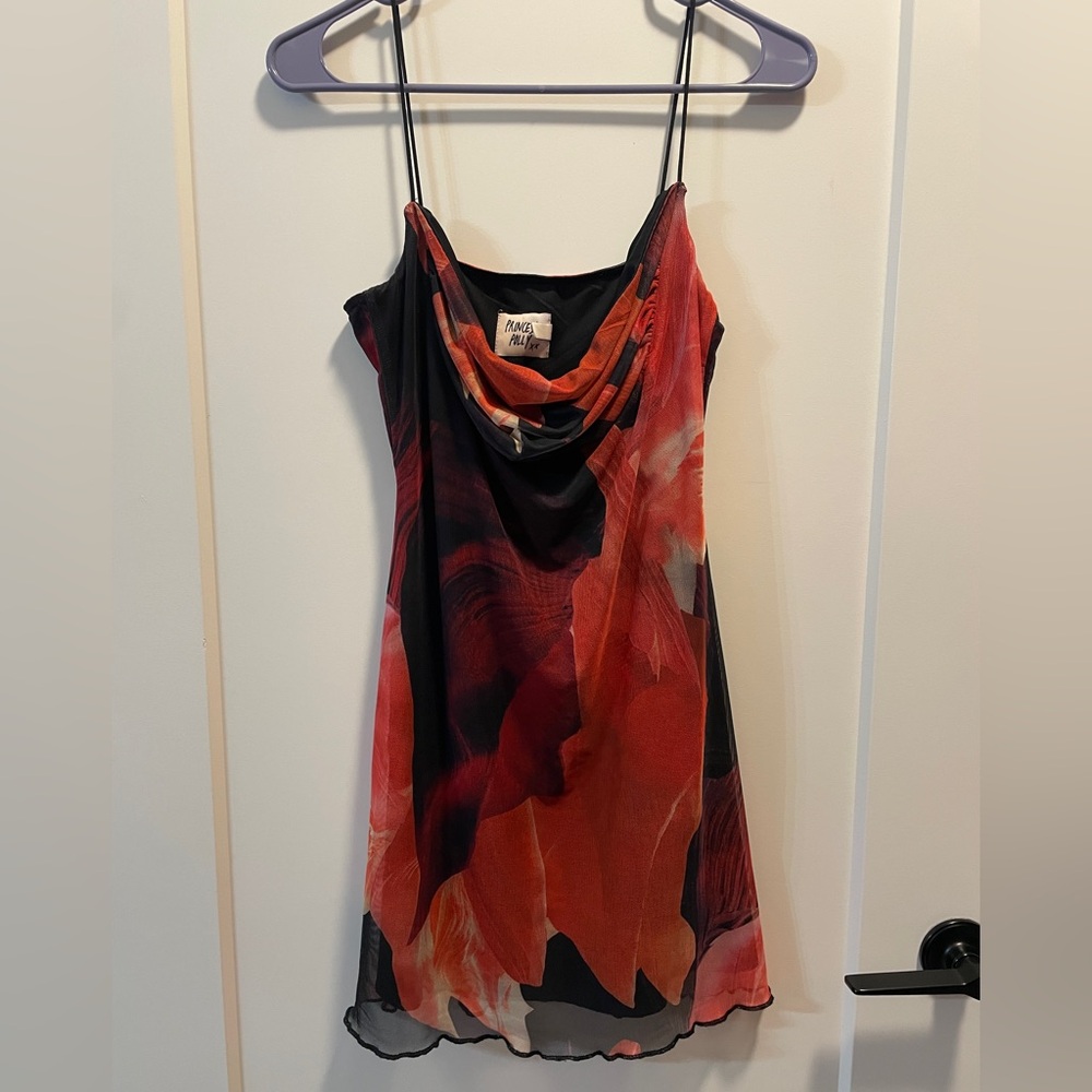 Black and Red Floral Mini Dress